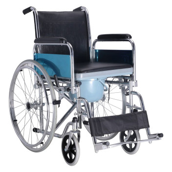 Folding Standard Commode Wheelchair