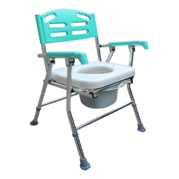 Phoenix Height Adjustable Folding Commode Chair with Comfortable Seat